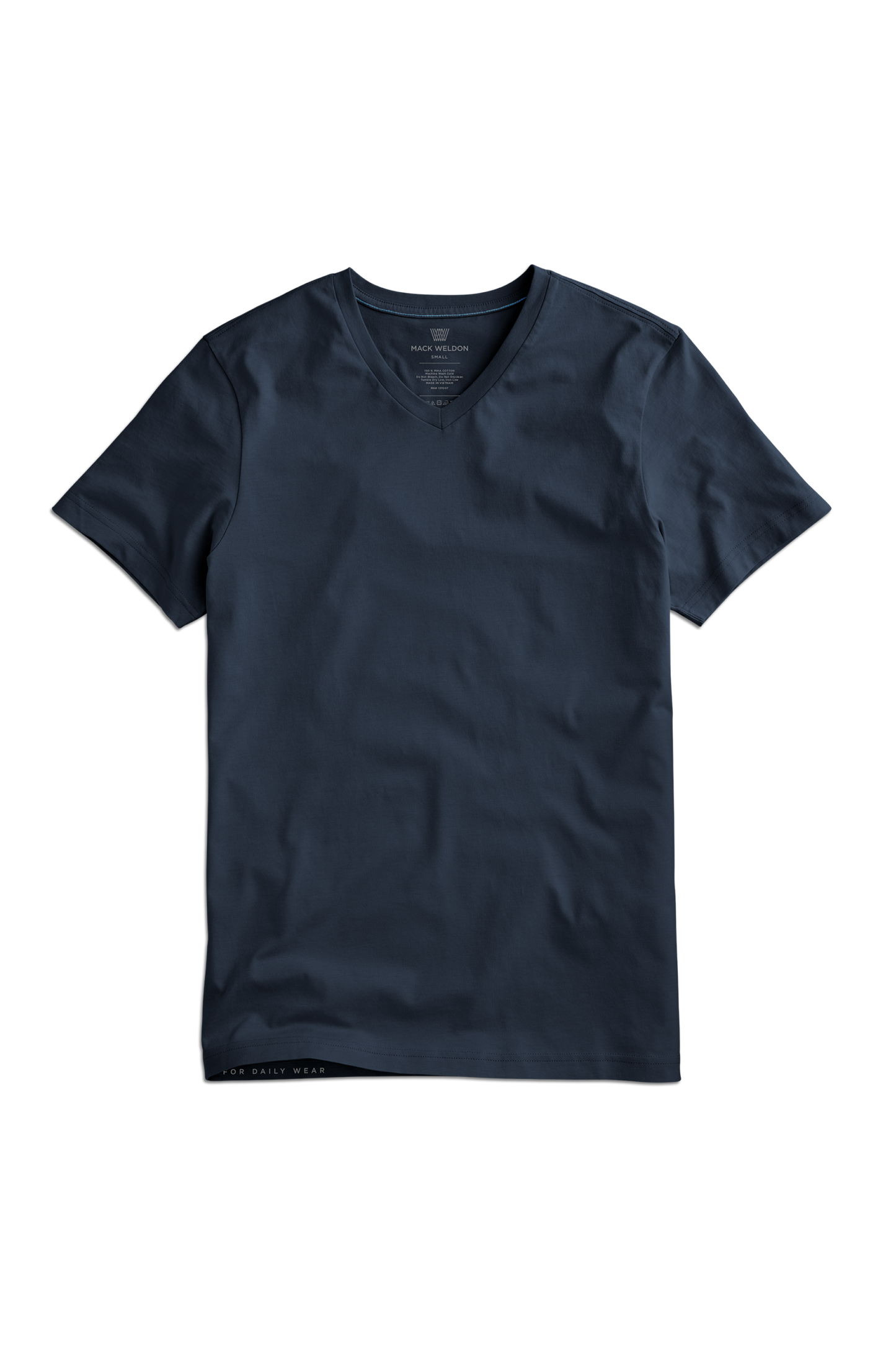 True Navy | Front view of Pima V-Neck T-Shirt in True Navy