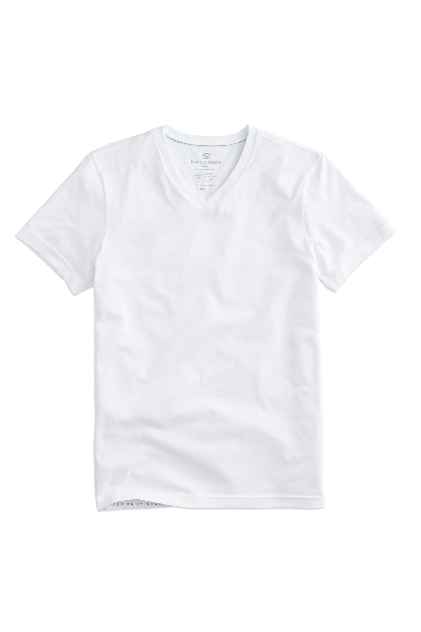 Bright White | Front view of Pima V-Neck T-Shirt in Bright White