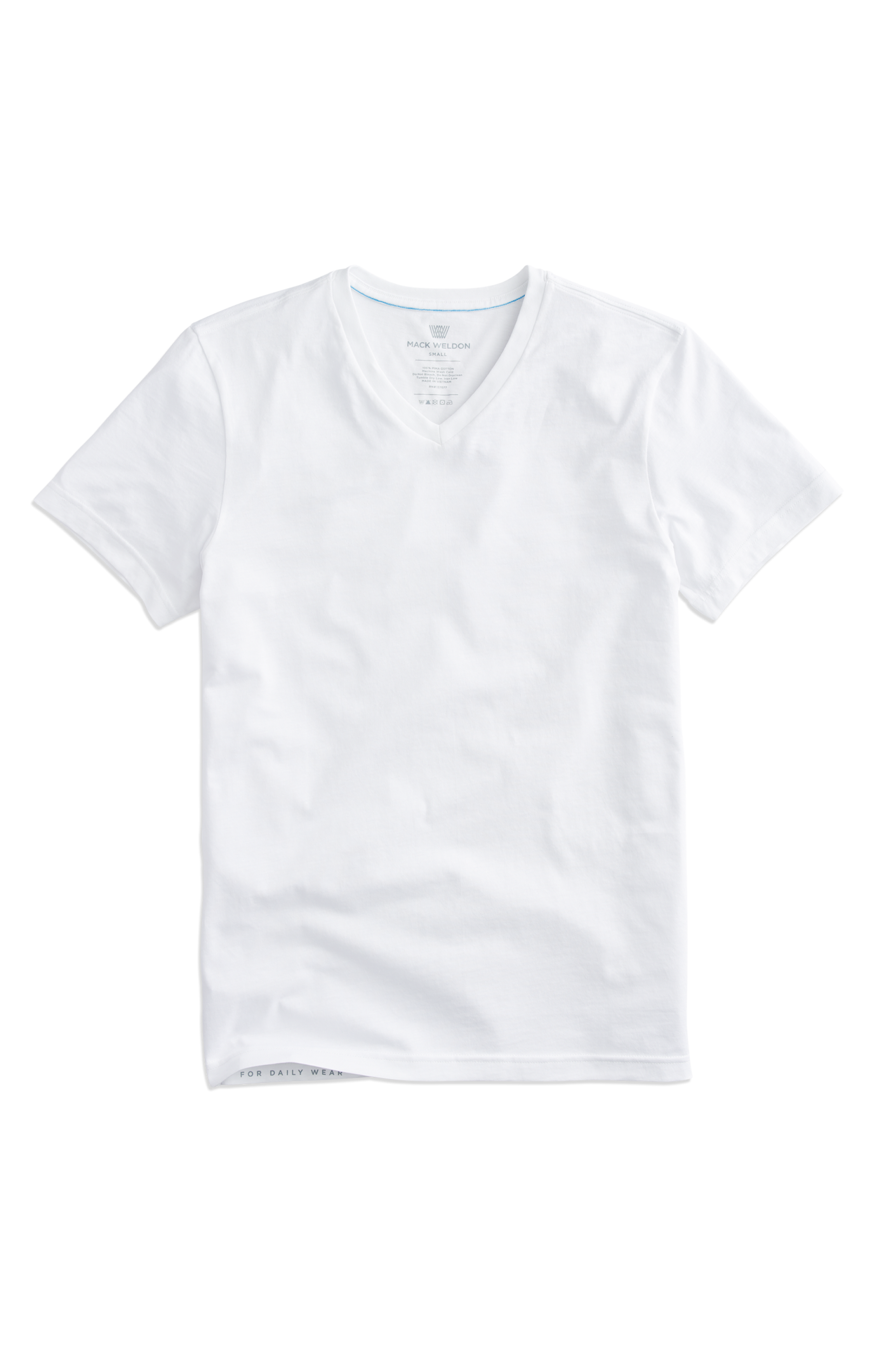 Bright White | Front view of Pima V-Neck T-Shirt in Bright White