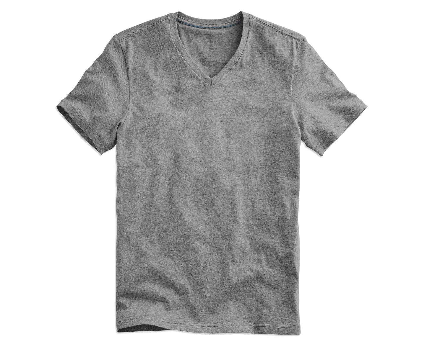 Medium Grey Heather | Front view of Pima V-Neck T-Shirt in Medium Grey Heather