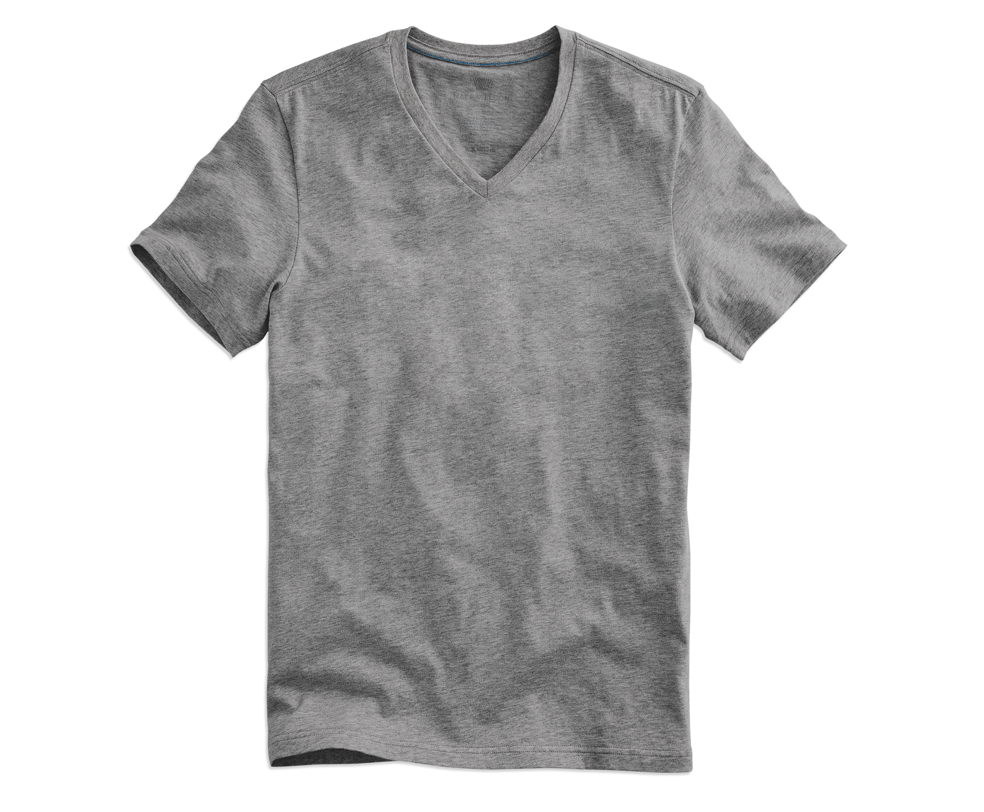 Medium Grey Heather | Front view of Pima V-Neck T-Shirt in Medium Grey Heather