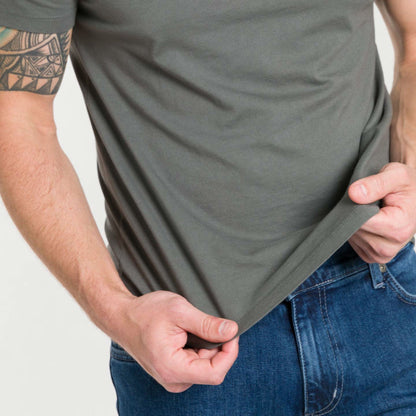 Ash & Erie Fieldstone Grey Pima Cotton Crew Neck T-Shirt for Short Men   Short Sleeve Premium Tee