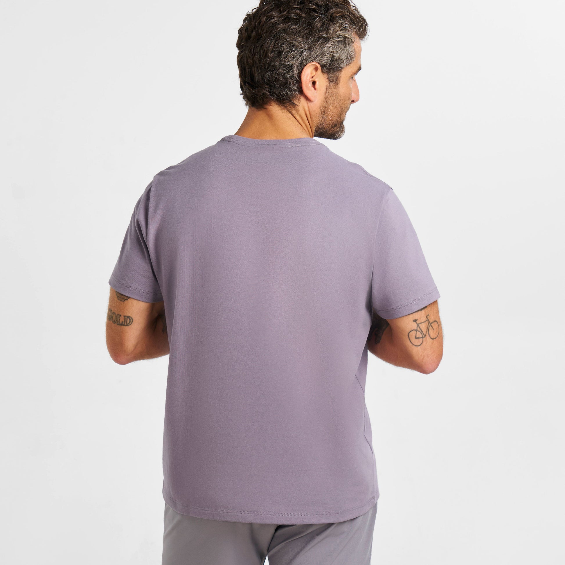 Ash & Erie Lavender Pima Cotton Crew Neck T-Shirt for Short Men   Short Sleeve Premium Tee