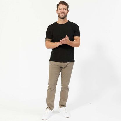 Ash & Erie Lightweight Washed Black Crew Neck T-Shirt for Short Men   Short Sleeve Premium Tee
