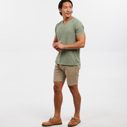 Ash & Erie Lightweight Washed Blue Crew Neck T-Shirt for Short Men   Short Sleeve Premium Tee