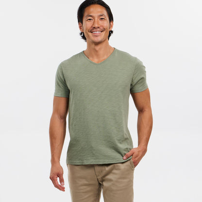 Ash & Erie Lightweight Washed Blue Crew Neck T-Shirt for Short Men   Short Sleeve Premium Tee