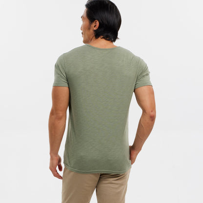 Ash & Erie Lightweight Washed Blue Crew Neck T-Shirt for Short Men   Short Sleeve Premium Tee