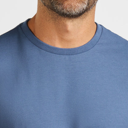 Ash & Erie Slate Pima Cotton Crew Neck T-Shirt for Short Men   Short Sleeve Premium Tee