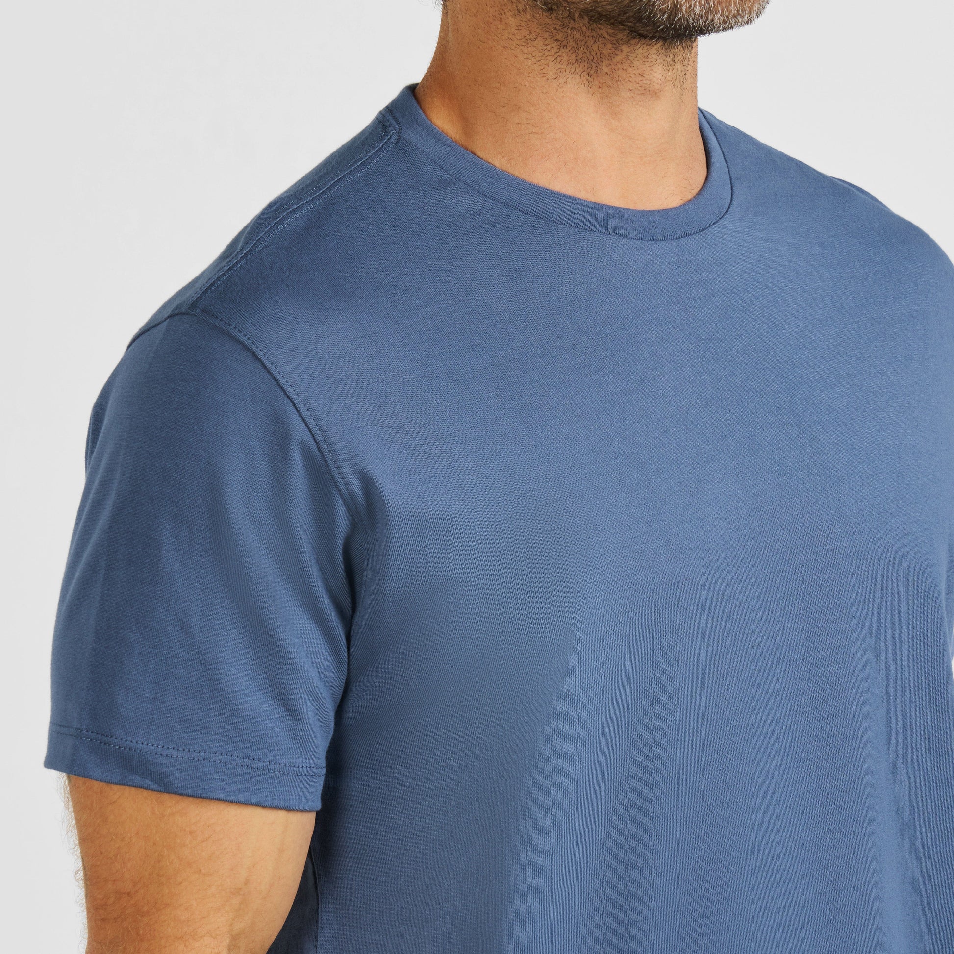 Ash & Erie Slate Pima Cotton Crew Neck T-Shirt for Short Men   Short Sleeve Premium Tee