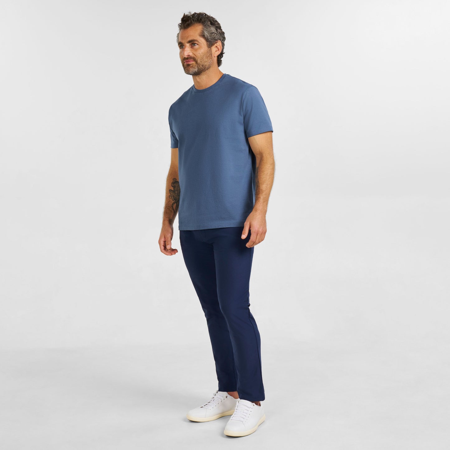 Ash & Erie Slate Pima Cotton Crew Neck T-Shirt for Short Men   Short Sleeve Premium Tee